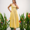 Butter Yellow Square Neck Maxi Dress
